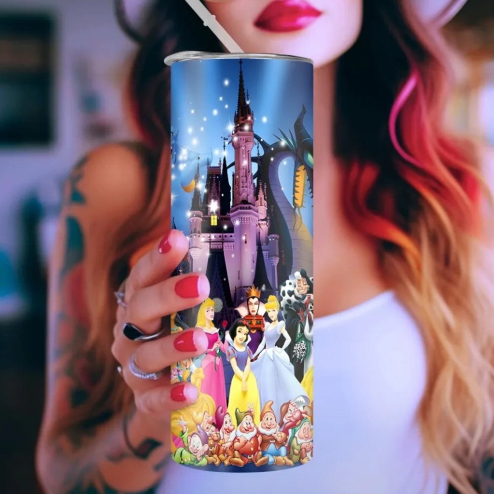 Disney Movie Themed 20oz Tumbler with Straw and Straw Covers! - Picture 7 of 8